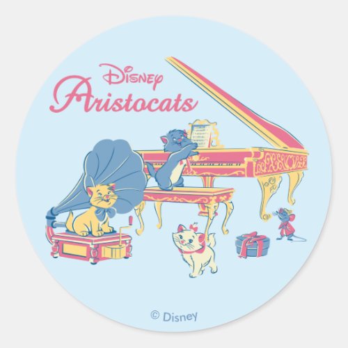 Aristocats at the Piano Classic Round Sticker