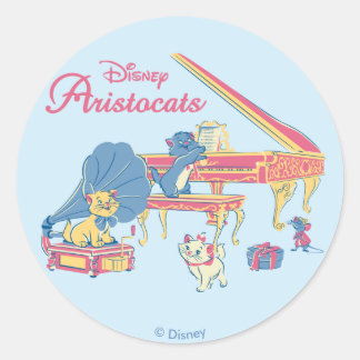 Aristocats at the Piano Classic Round Sticker
