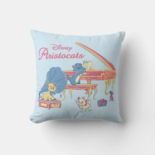 Aristocats at the Piano Throw Pillow