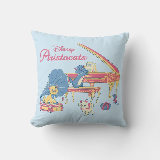 Aristocats at the Piano Throw Pillow (Front)