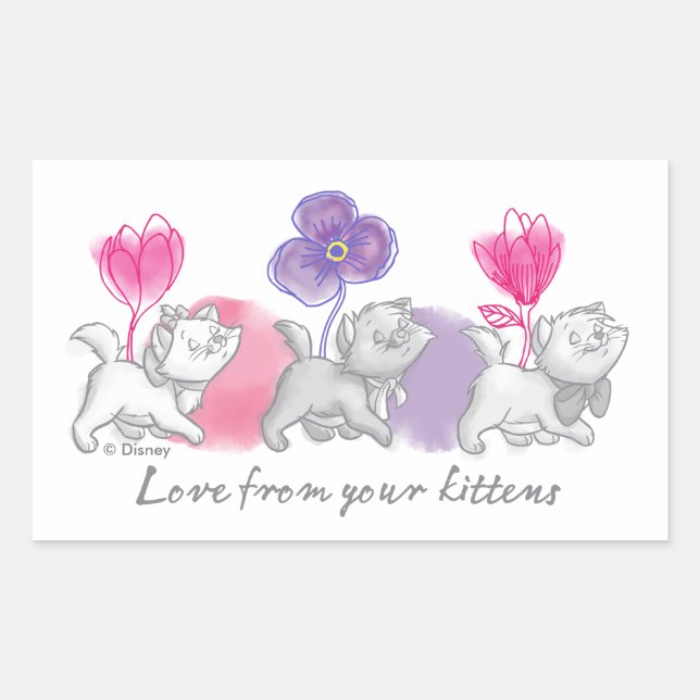 Aristocats | Love From Your Kittens Rectangular Sticker (Front)