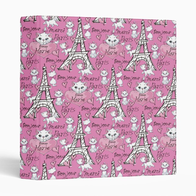 Aristocats | Marie Paris Pattern 3 Ring Binder (Front/Spine)