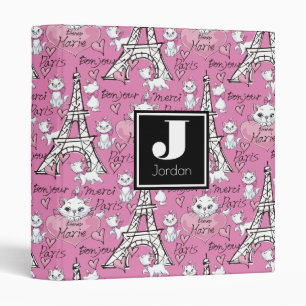 Aristocats Marie Paris Pattern 3 Ring Binder