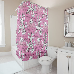 Aristocats   Marie Paris Pattern Shower Curtain