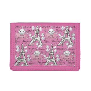 Aristocats Marie Paris Pattern Tri-fold Wallet