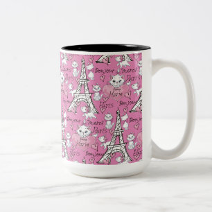 Aristocats Marie Paris Pattern Two-Tone Coffee Mug