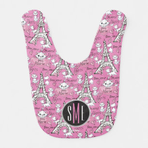 Aristocats   Monogram Marie Paris Pattern Baby Bib