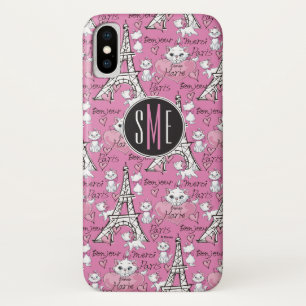 Aristocats Monogram Marie Paris Pattern iPhone X Case