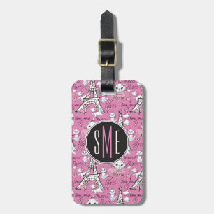 Aristocats Monogram Marie Paris Pattern Luggage Tag