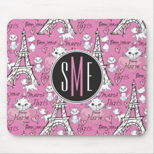 Aristocats Monogram Marie Paris Pattern Mouse Pad