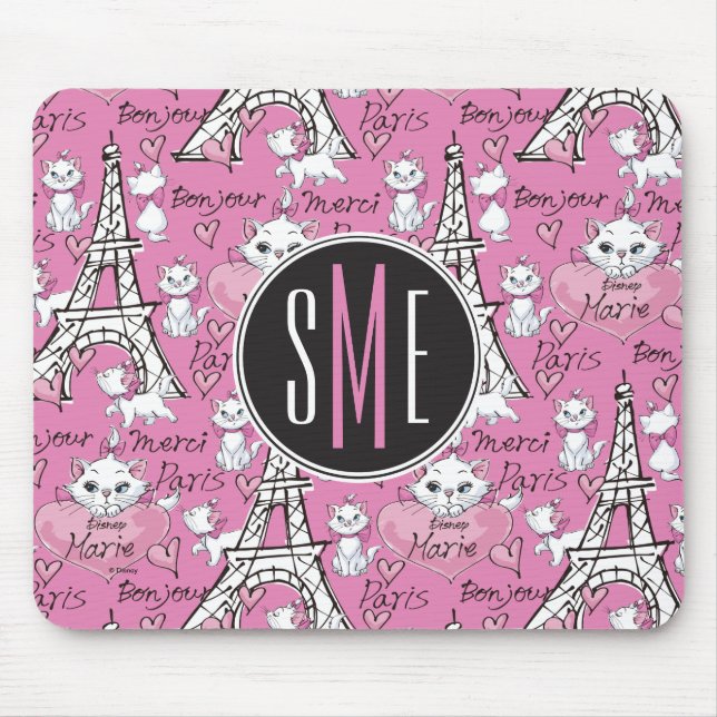 Aristocats | Monogram Marie Paris Pattern Mouse Pad (Front)