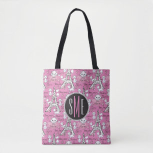 Aristocats Monogram Marie Paris Pattern Tote Bag