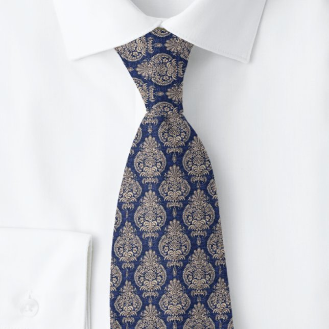 Aristocrat Damask Blue NeckTie (Creator Uploaded)