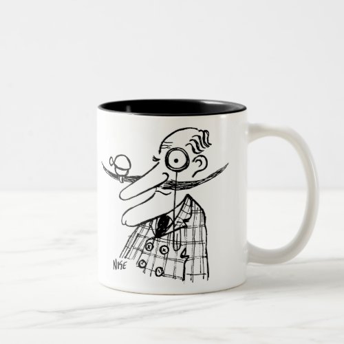 Aristocrat With a Handle_Bar Moustache and Bell Two_Tone Coffee Mug