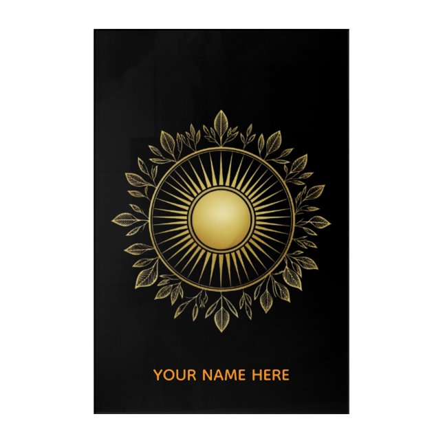 Aristocratic Solar Bloom Acrylic Wall Art (Front)