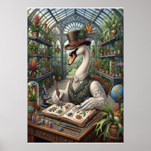 Aristocratic Swan Victorian Greenhouse Botanical F Poster