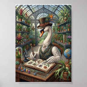 Aristocratic Swan Victorian Greenhouse Botanical F Poster