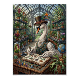 Aristocratic Swan Victorian Greenhouse Botanical F Poster