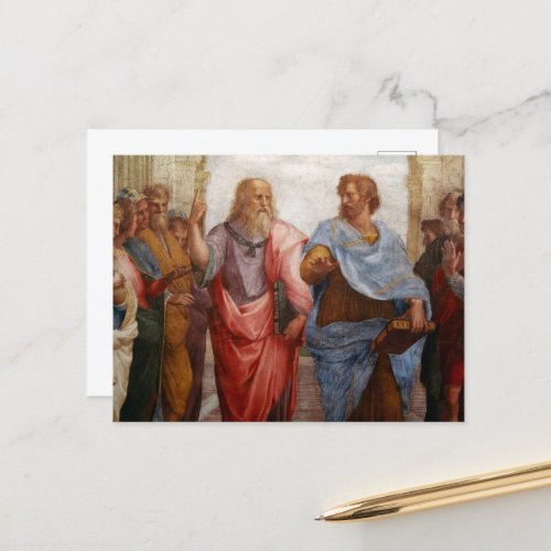 Aristotle and Plato by Raphael Holiday Postcard