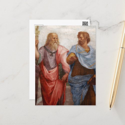 Aristotle and Plato by Raphael Postcard