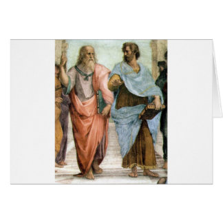 Aristotle and Plato walking at Raphael's School Cards