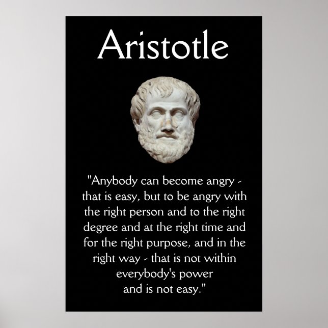 Aristotle - Anger Management Quote Poster (Front)
