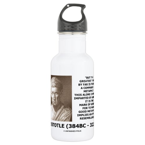 Aristotle Command Of Metaphor Mark Of Genius Quote Stainless Steel Water Bottle