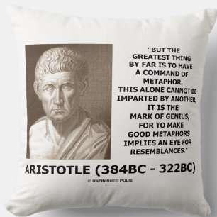 Aristotle Command Of Metaphor Mark Of Genius Quote Throw Pillow