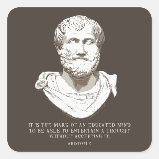 Aristotle Educated Mind Square Sticker (Front)