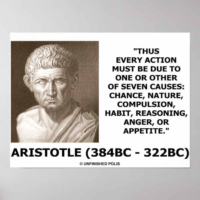 Aristotle Every Action Due To One Or Seven Causes Poster