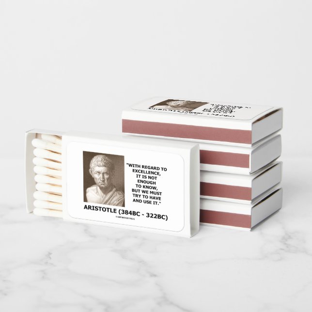Aristotle Excellence Not Enough To Know Must Try Matchboxes (Stacked)