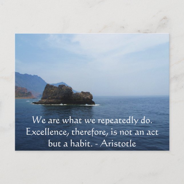 Aristotle Excellence Quotation Postcard (Front)