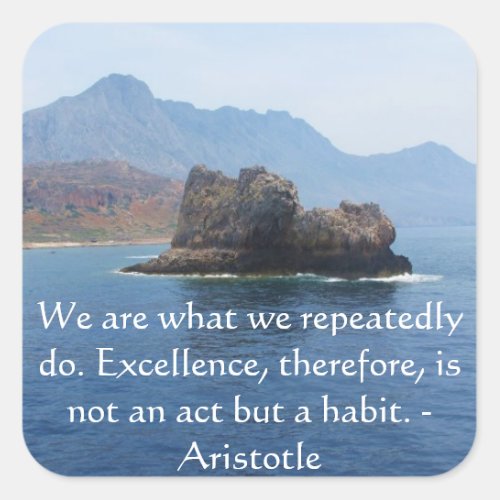 Aristotle Excellence Quotation Square Sticker