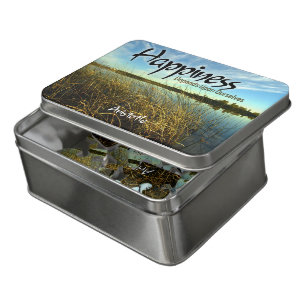 Aristotle Inspirational Quote "Happiness" Box & Jigsaw Puzzle