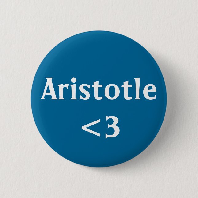 Aristotle Love Greek Philosopher Button (Front)