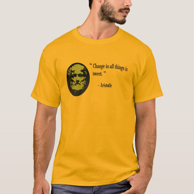 Aristotle philosophy clothing, quotation T-Shirt (Front)