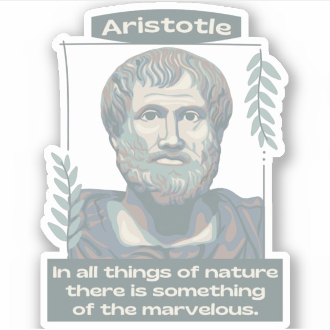 Aristotle Portrait And Quote Sticker (Front)