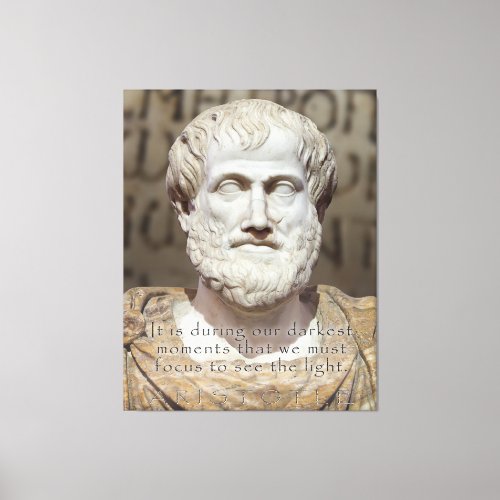 ARISTOTLE QUOTE FOCUS _ MARBLE STONE BUST CANVAS PRINT