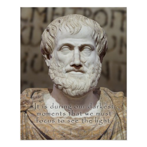 ARISTOTLE QUOTE FOCUS _ MARBLE STONE BUST POSTER