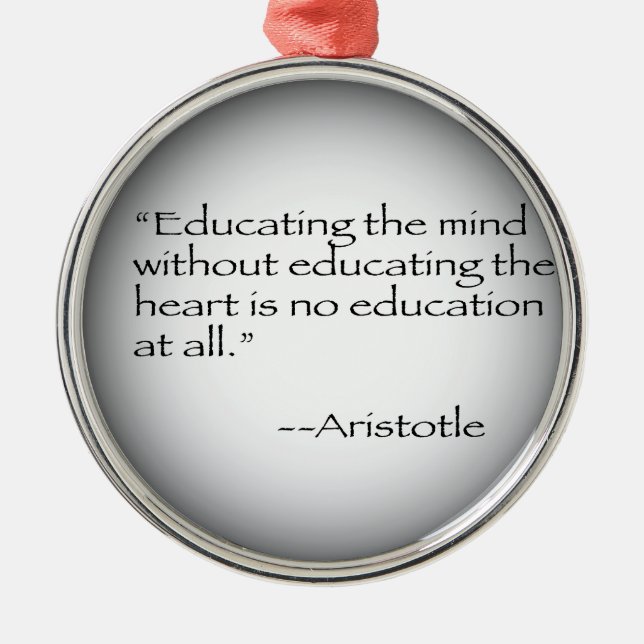 Aristotle Quote Metal Ornament (Front)