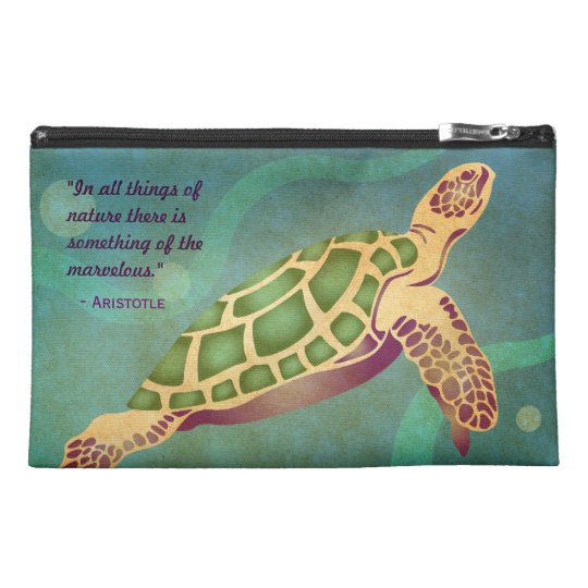 Aristotle Quote with Turtles Travel Accessory Bag