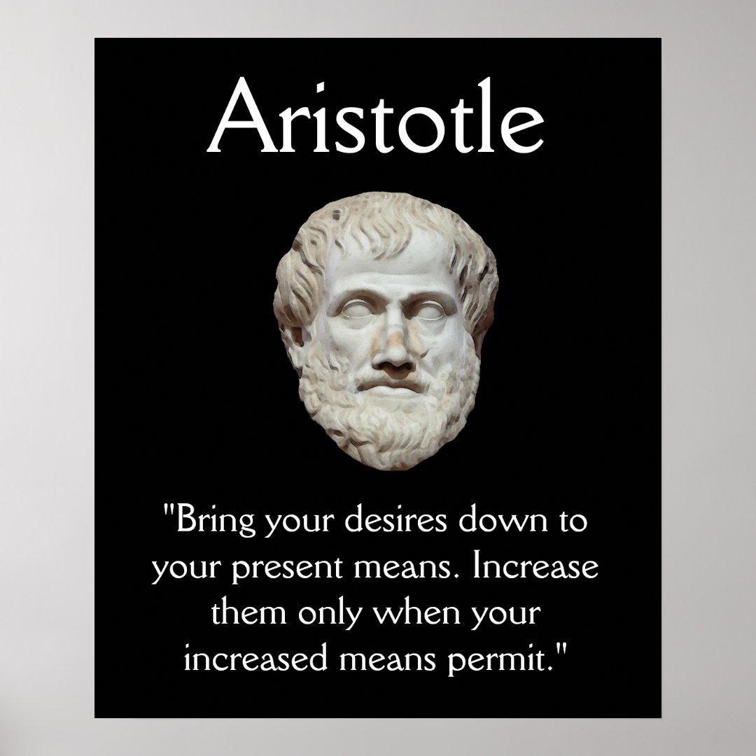 Aristotle - Self Control and Money Quote Poster | Zazzle