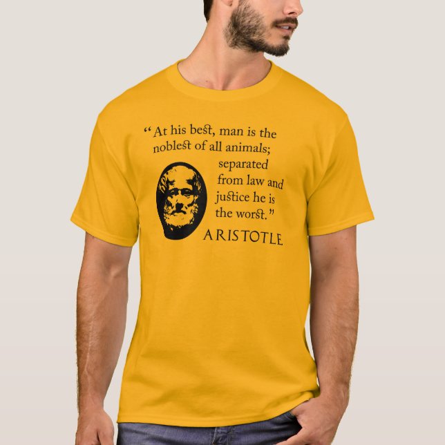 Aristotle t-shirt quotation, man (Front)