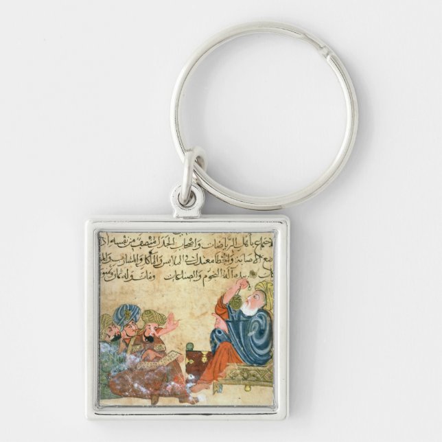 Aristotle teaching keychain (Front)