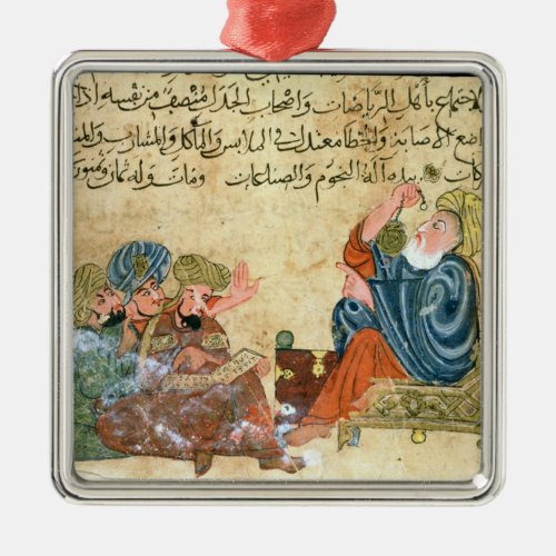 Aristotle teaching metal ornament