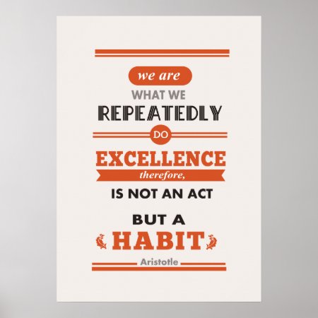 Aristotle We Are What We Repeatedly Do Poster