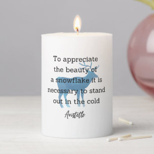 Aristotle Winter Quote Decor For Home Pillar Candle