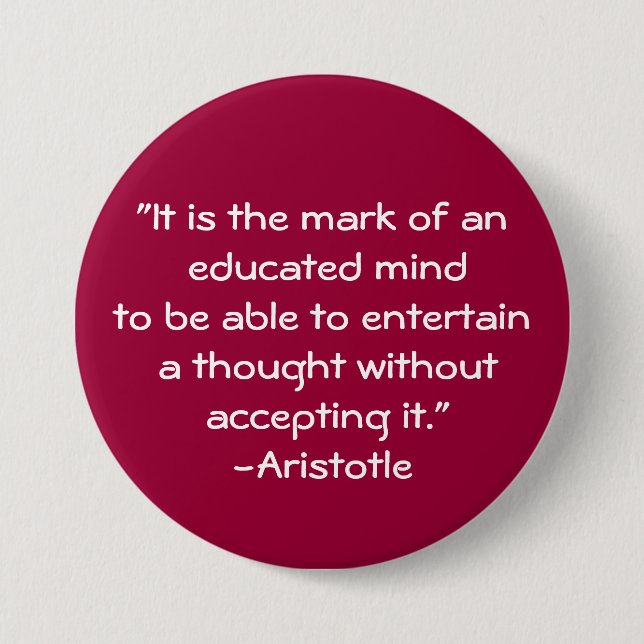 Aristotle-Wisdom Quote Button (Front)