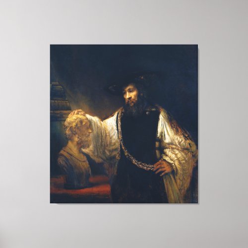 Aristotle with a Bust of Homer by Rembrandt 1653 Canvas Print