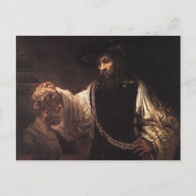 Aristotle with a Bust of Homer Postcard (Front)